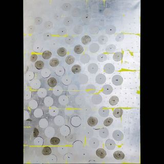 Punkt / 2016 / Acryl and imitation silver leaf on canvas / 100 x 140 cm