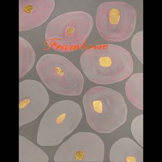 Framboise / 2023 / Acryl and imitation gold leaf on canvas / 100 x 140 cm