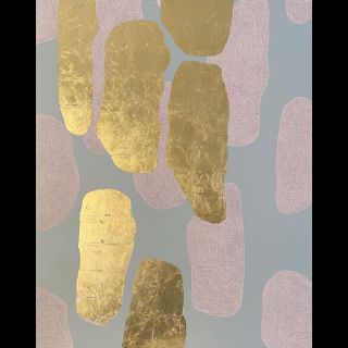 Biscotti / 2023 / Acryl and imitation gold leaf on canvas / 160 x 200 cm