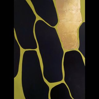 Golden 70s / 2023 / Acryl and imitation gold leaf on canvas / 100 x 140 cm