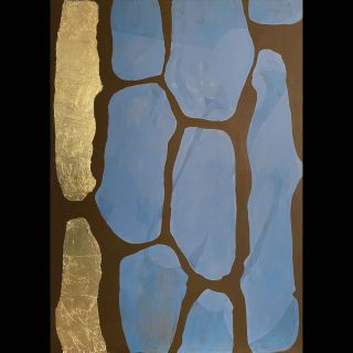 Gold Vein / 2023 / Acryl and imitation gold leaf on canvas / 100 140 cm