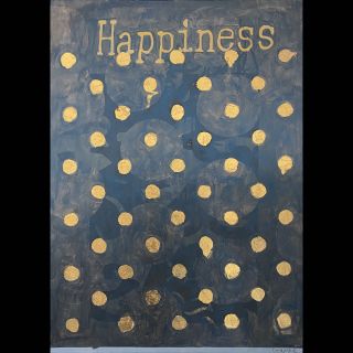 Happines / 2024 / Acryl and imitatioin gold leaf on canvas / 100 x 140 cm